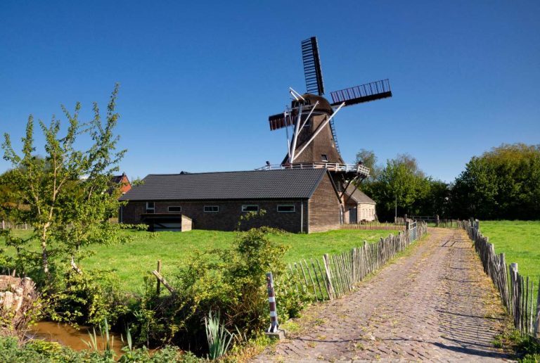 Un moulin pittoresque près d'une rue