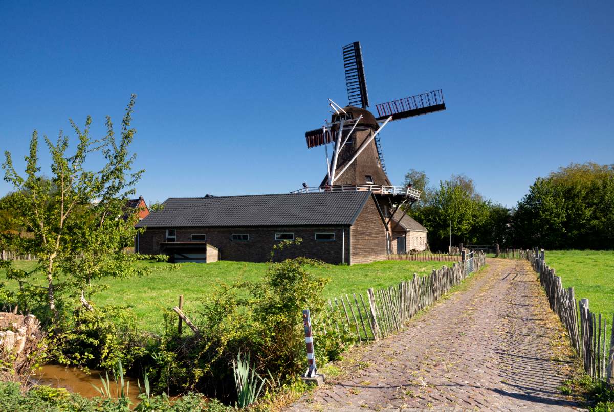 Un moulin pittoresque près d'une rue